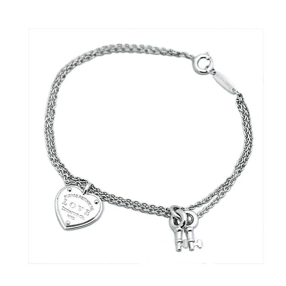18K Tiffany & Co. Heart Tag Key Bracelet