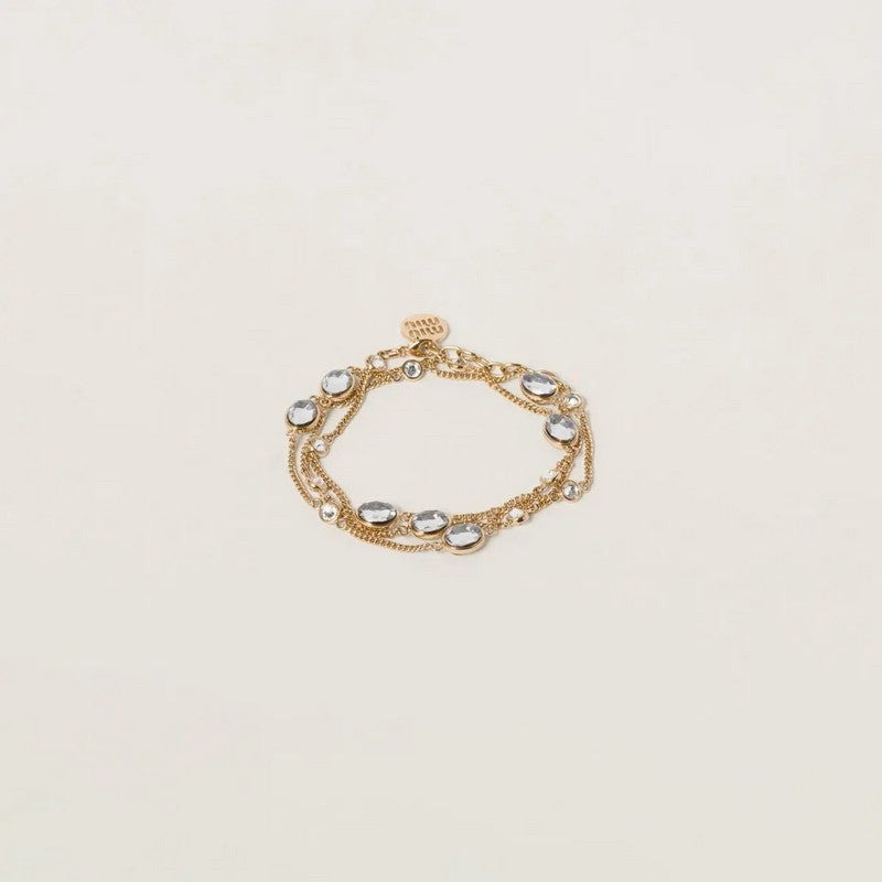 18K Miu Miu Metal Crystals Bracelet