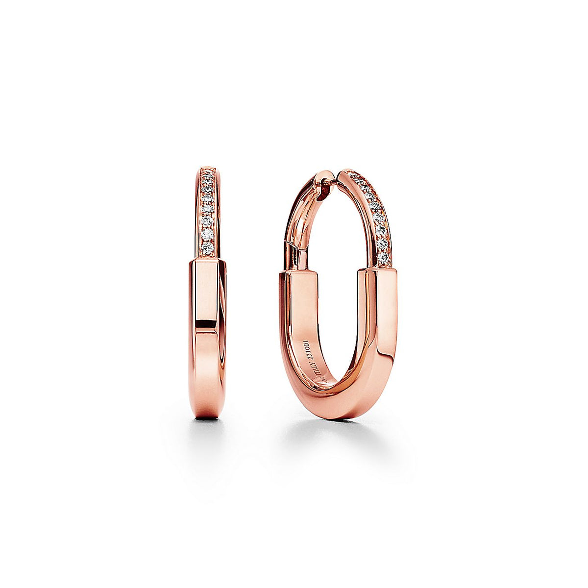 18K Tiffany & Co. Lock Diamonds Medium Earrings