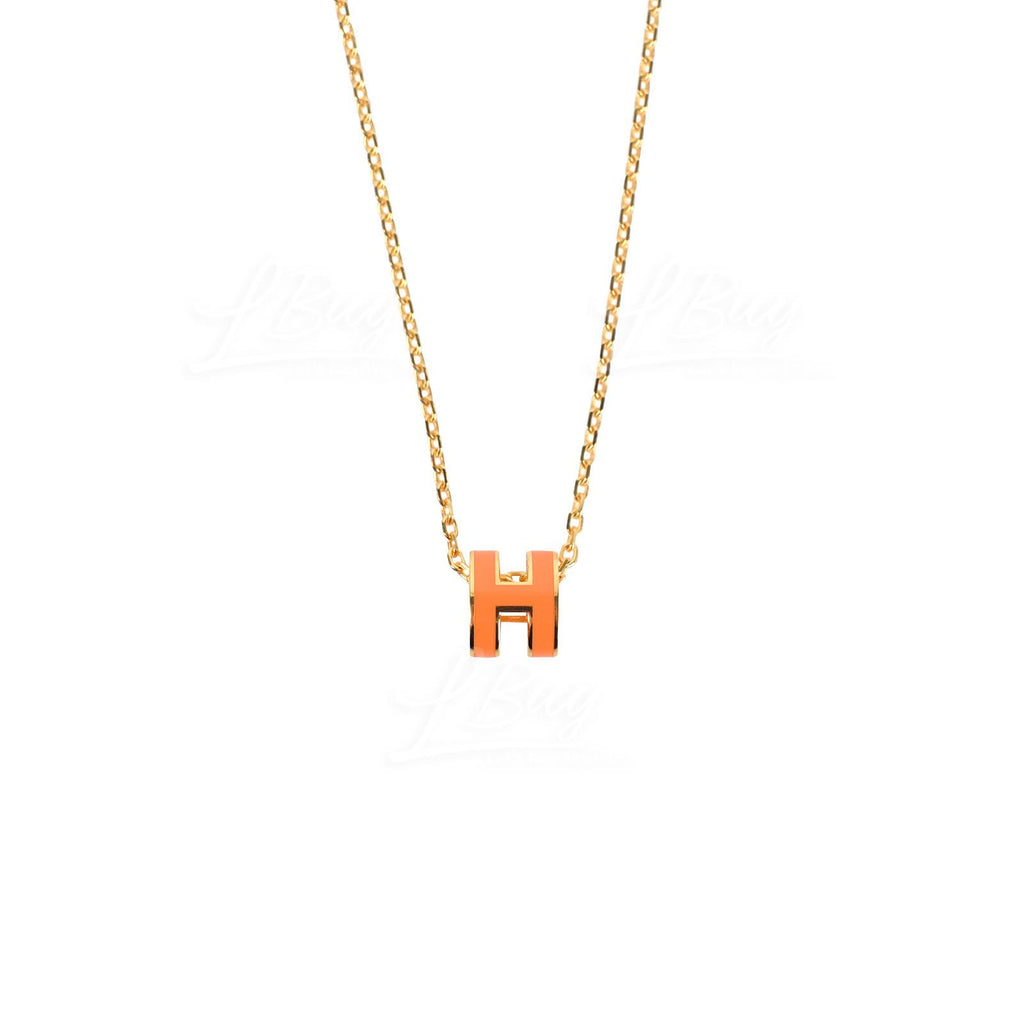 18K Mini Pop Hermès Orange Necklace