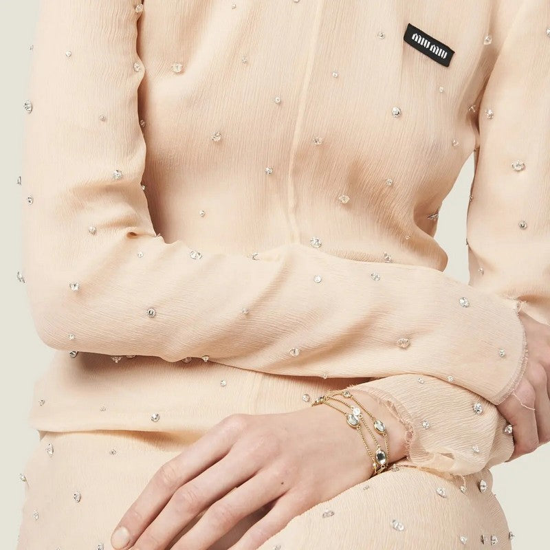 18K Miu Miu Metal Crystals Bracelet