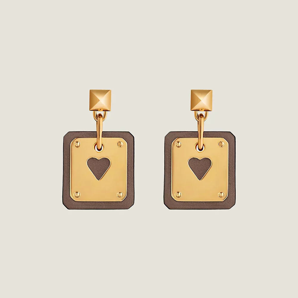 18K As De Celine Brown Hermès Earrings