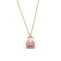 18K Hermès Amulettes Constance Pink Diamonds Pendant Necklace