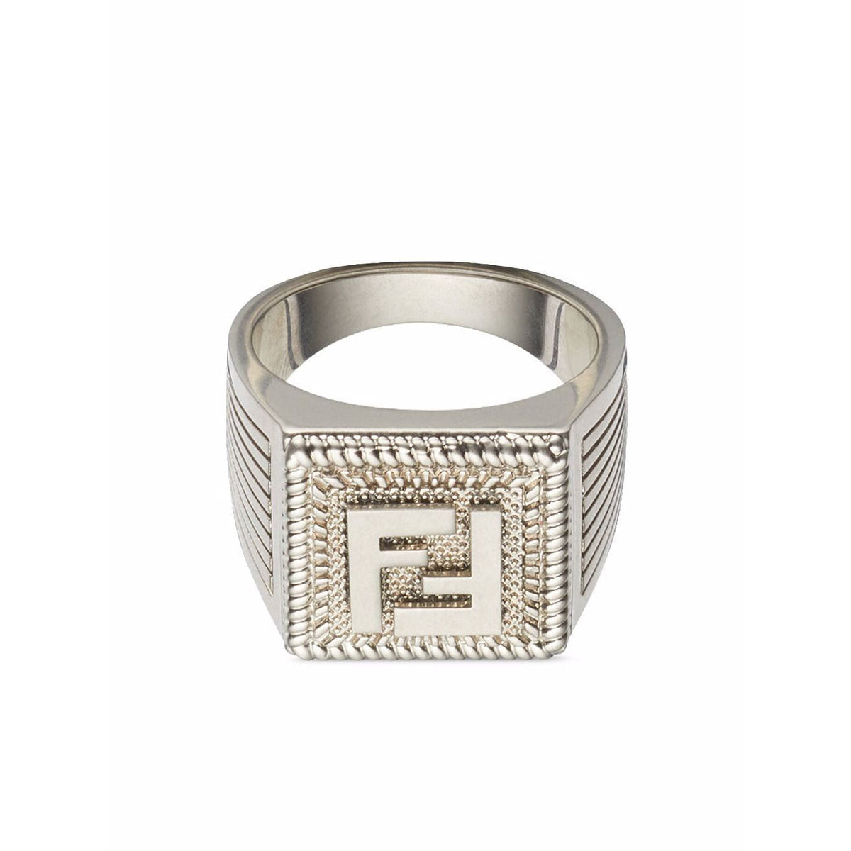 18K Fendi FF Guillochet Ring