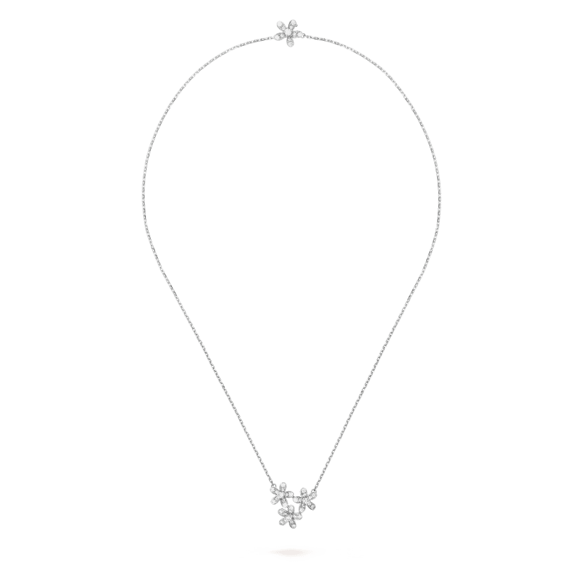 18K Van Cleef & Arpels Three Flowers Socrate Necklace