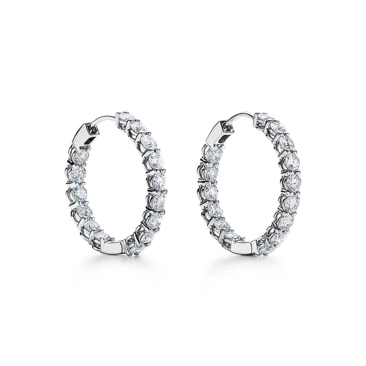 18K Tiffany & Co. Hoop Diamonds Earrings