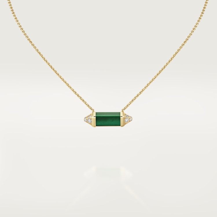 18K Cartier Les Berlingots De Malachite Necklace