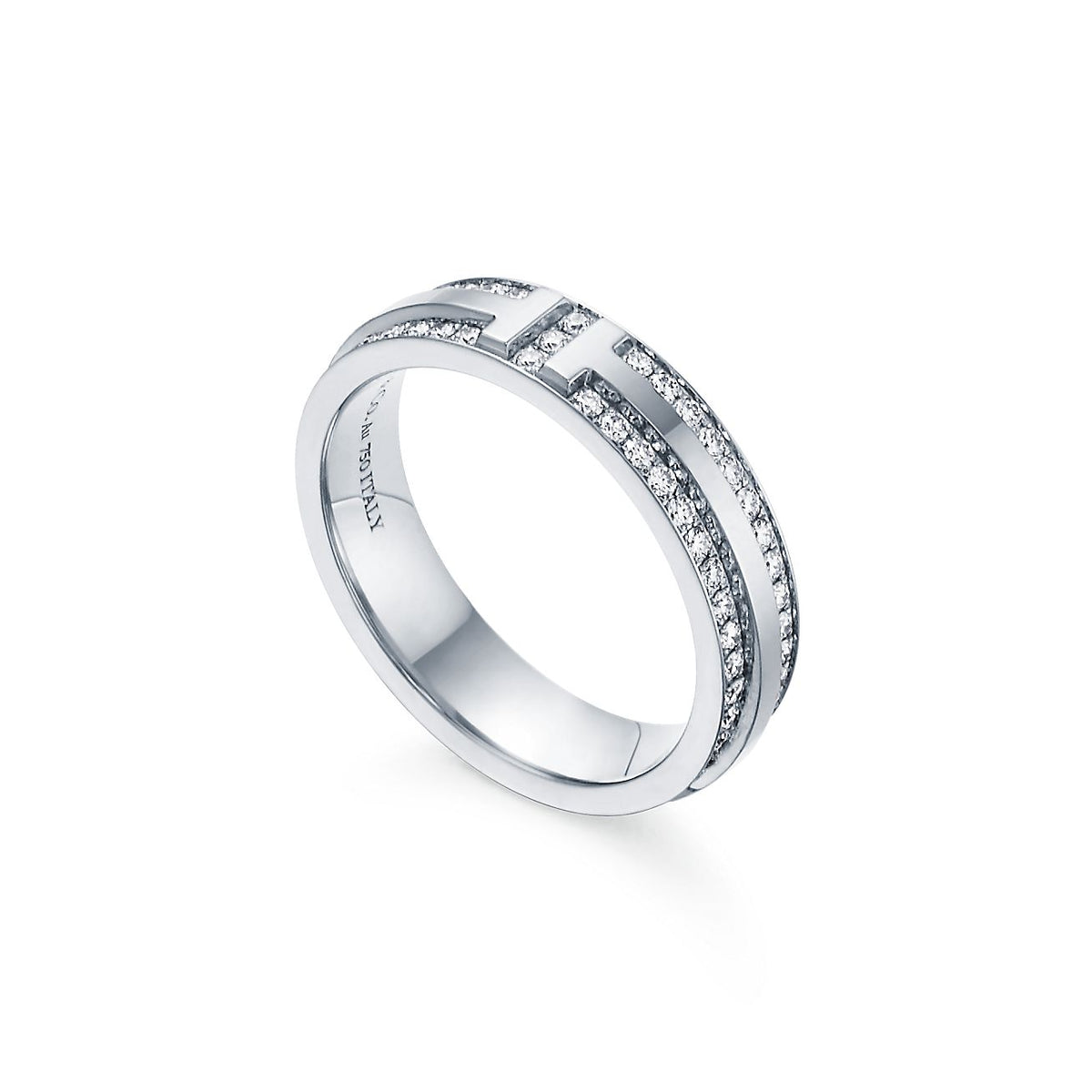 18K Tiffany & Co. Narrow Pave Diamond Ring