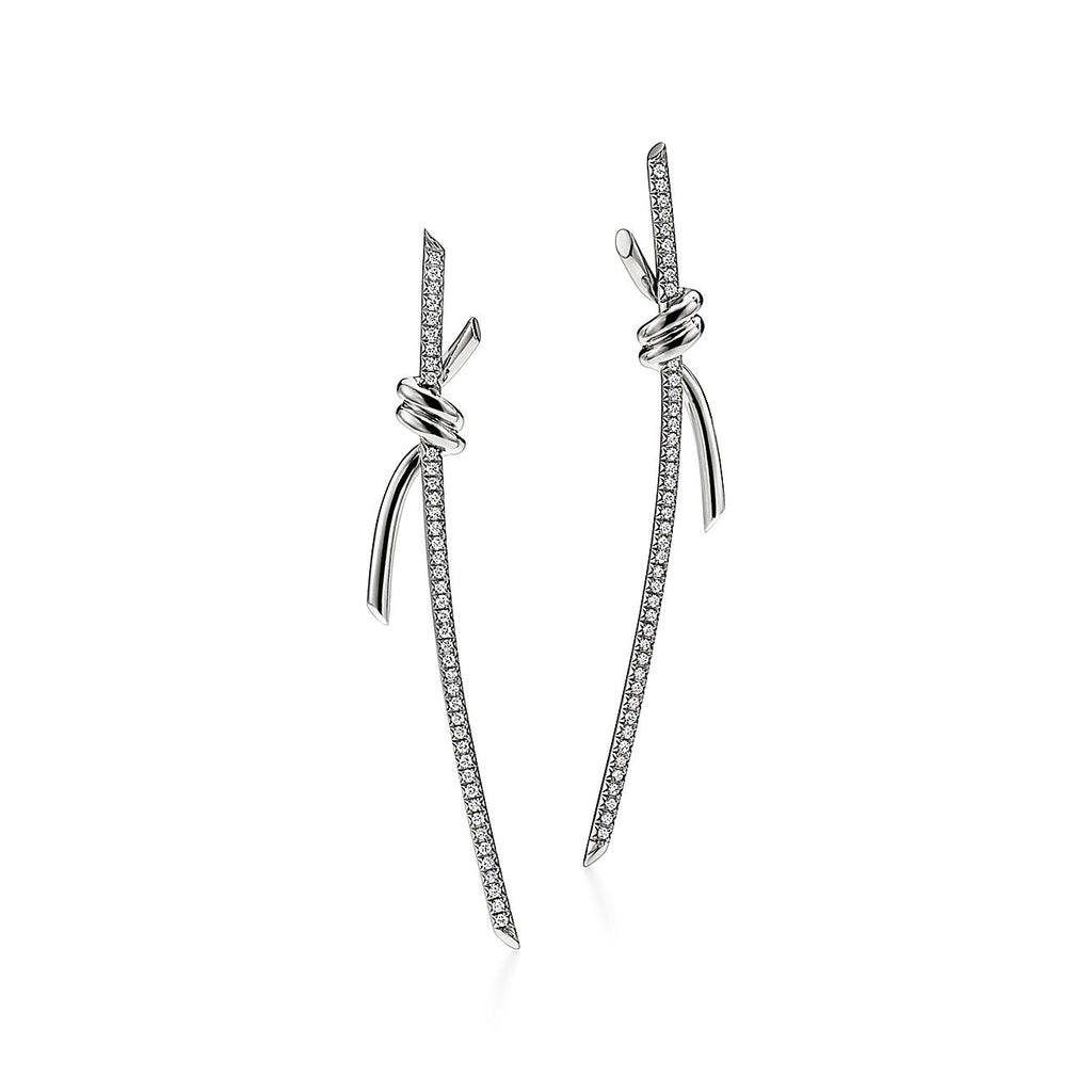 18K Tiffany & Co. Knot Drop Diamonds Earrings