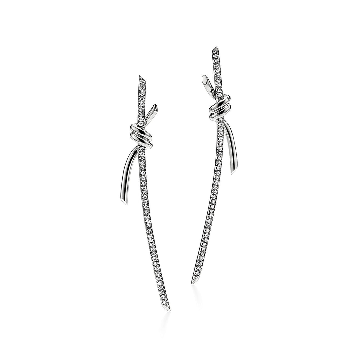 18K Tiffany & Co. Knot Drop Diamonds Earrings