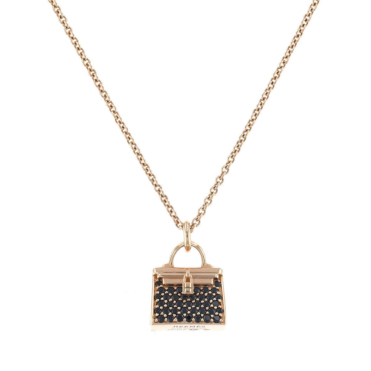 18K Amulettes Kelly Black Diamonds Hermès Necklace
