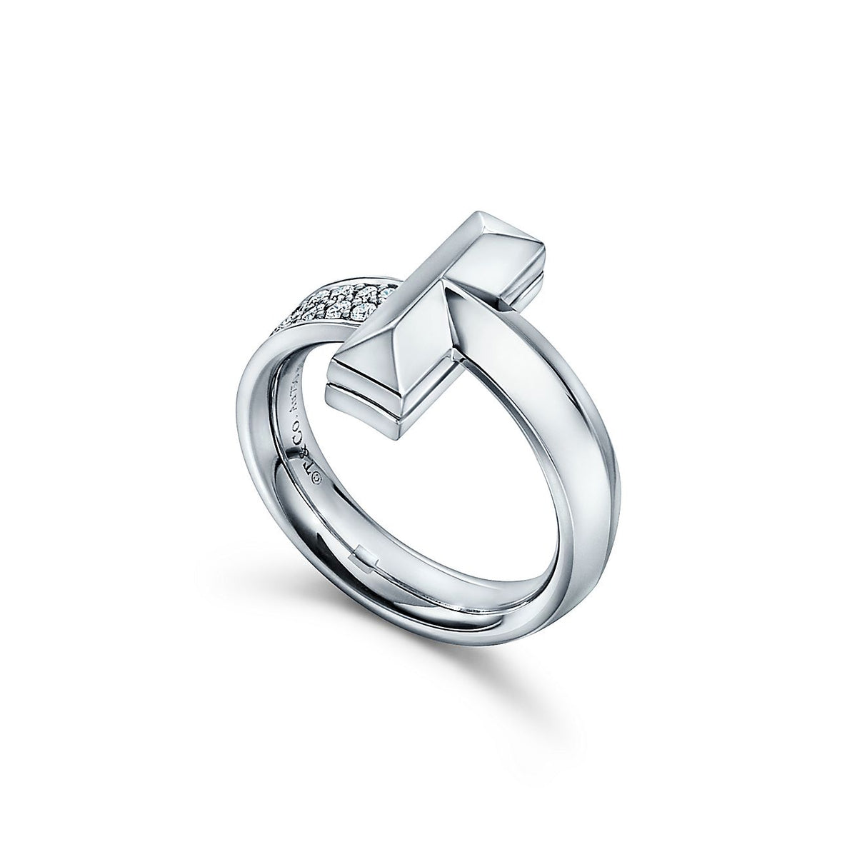 18K Tiffany & Co. Narrow Pave Ring