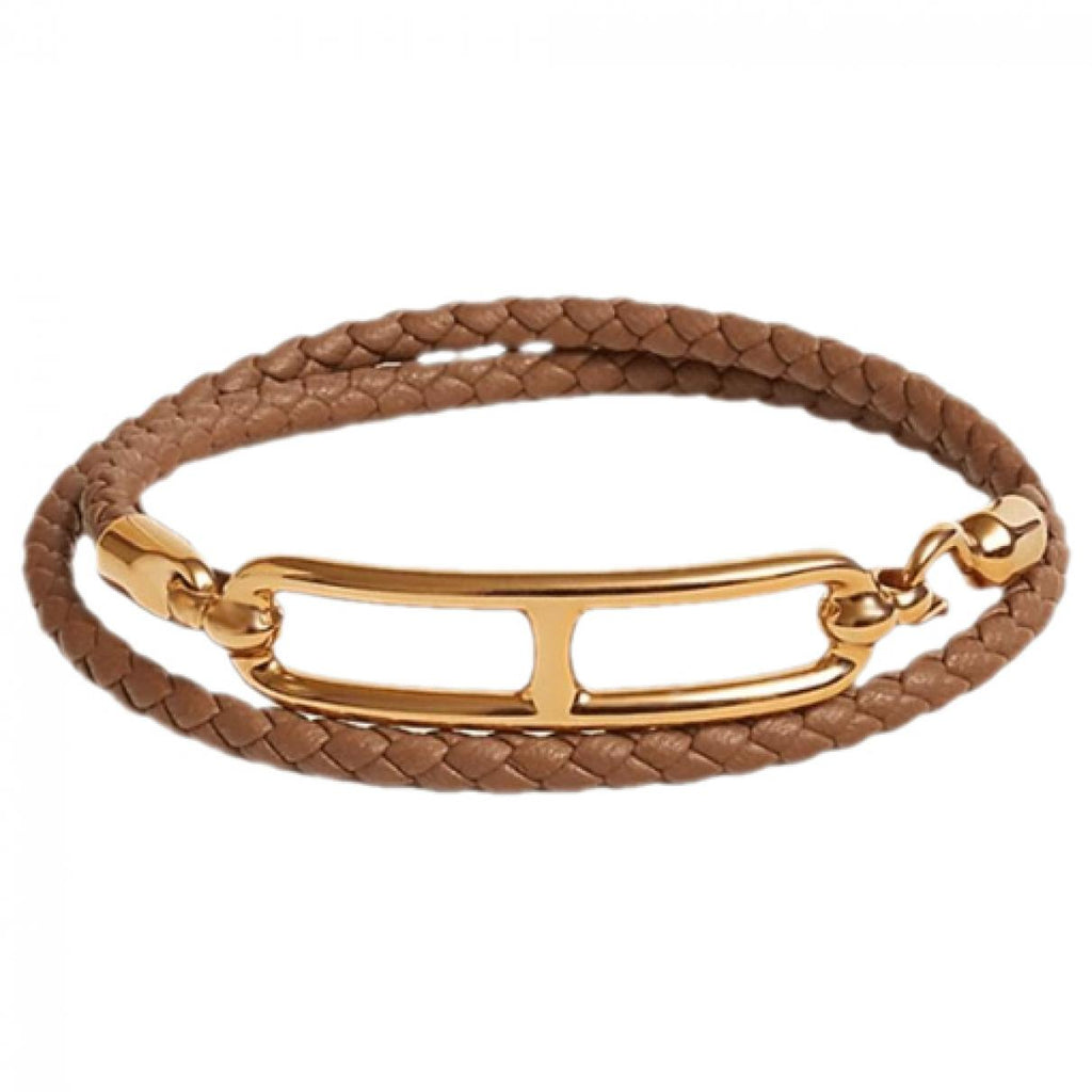 18K Roulis Double Tour Brown Hermès Bracelet