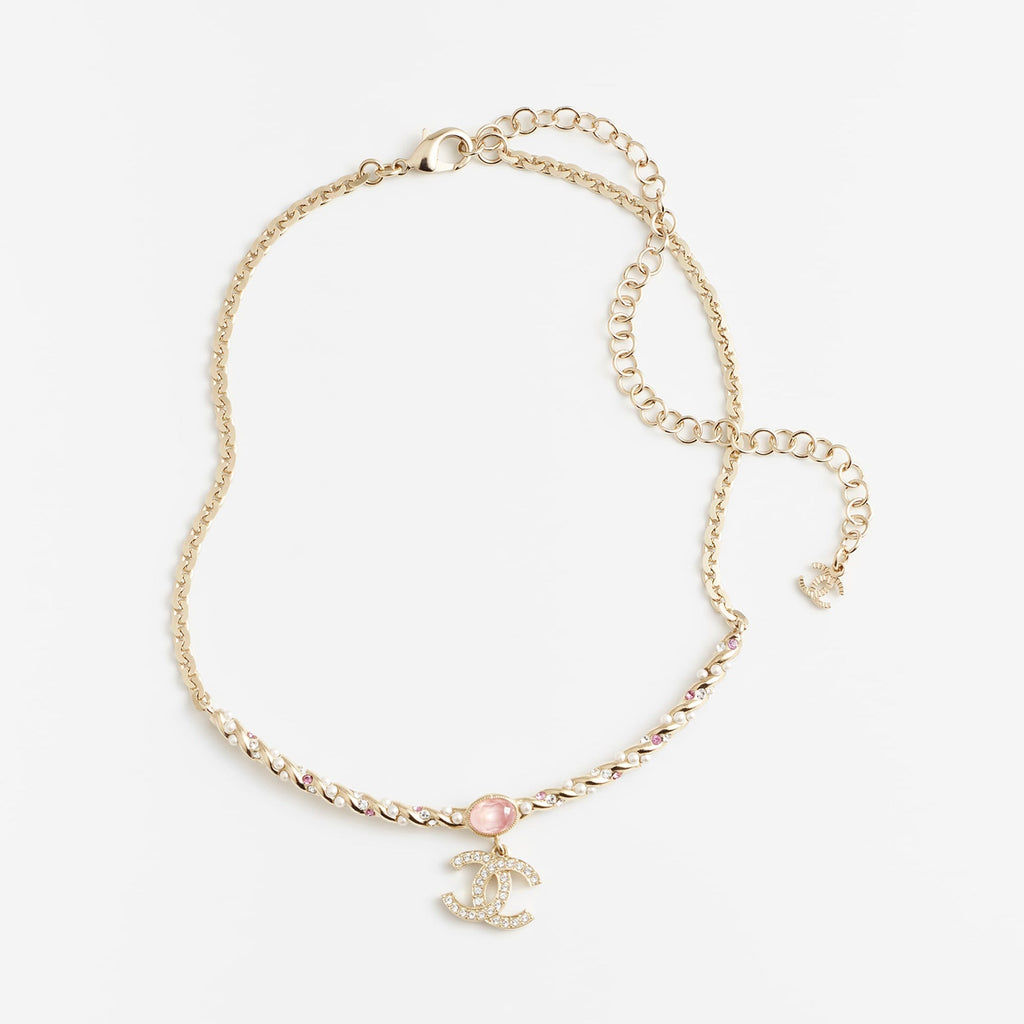 18K Chanel Pink Crystal Necklace
