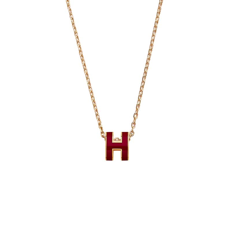 18K Mini Pop Hermès Red Necklace