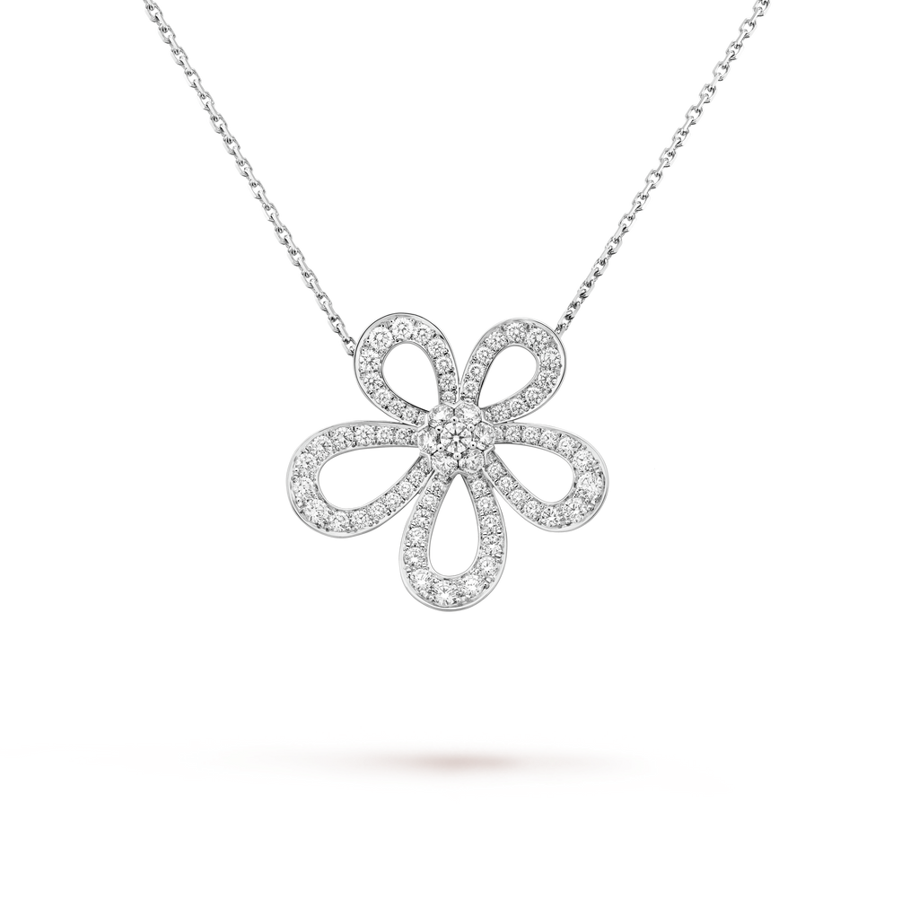 18K Van Cleef & Arpels Flowerlace Pendant Necklace