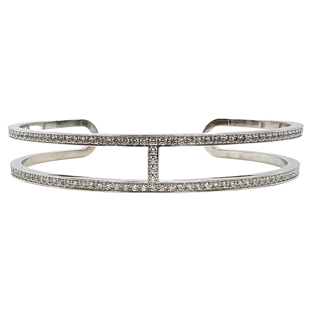 18K Ever Chain D¡¯ancre Cuff Diamond Hermès Bracelet