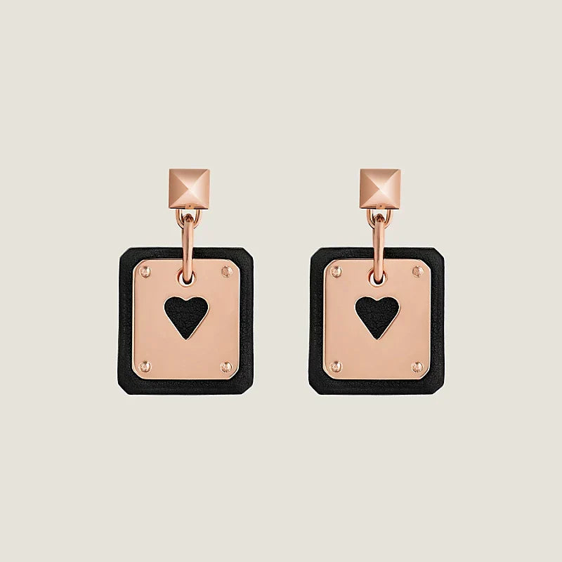 18K As De Celine Black Hermès Earrings