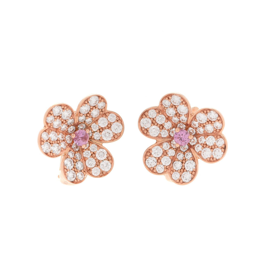 18k Van Cleef & Arpels Frivole Pink Sapphire Earrings
