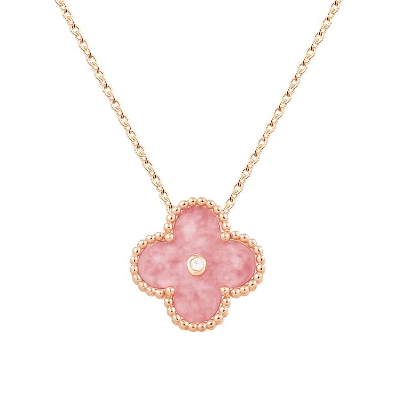 Van Cleef & Arpels Pink Diamond Clover Necklace