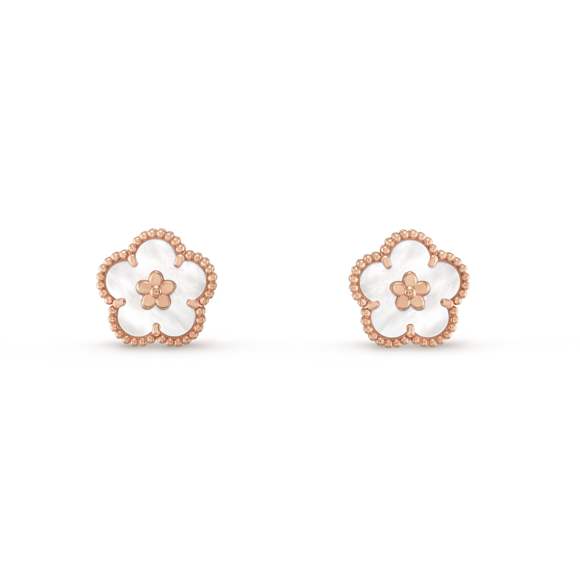 18K Van Cleef & Arpels Lucky Spring Plum Blossom Earrings