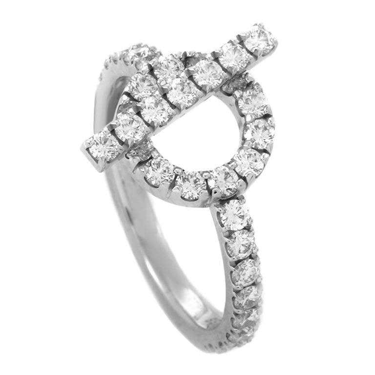 18K Finesse Diamond White Gold Hermès Ring