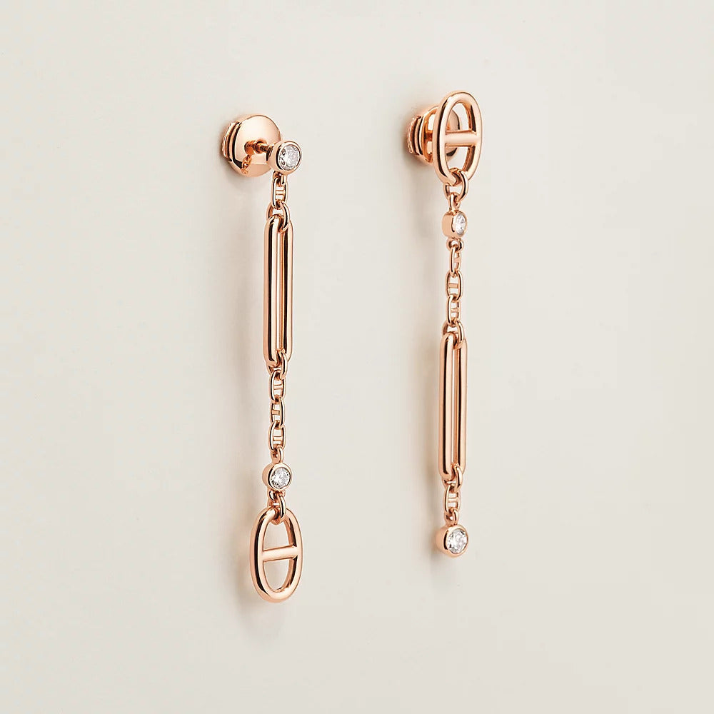 18K Chaine D'ancre Chaos Hermès Earrings