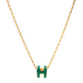18K Mini Pop Hermès Green Necklace