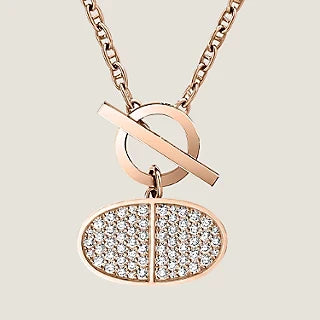 18K Chaine D'ancre Contour Pendant Hermès Necklace