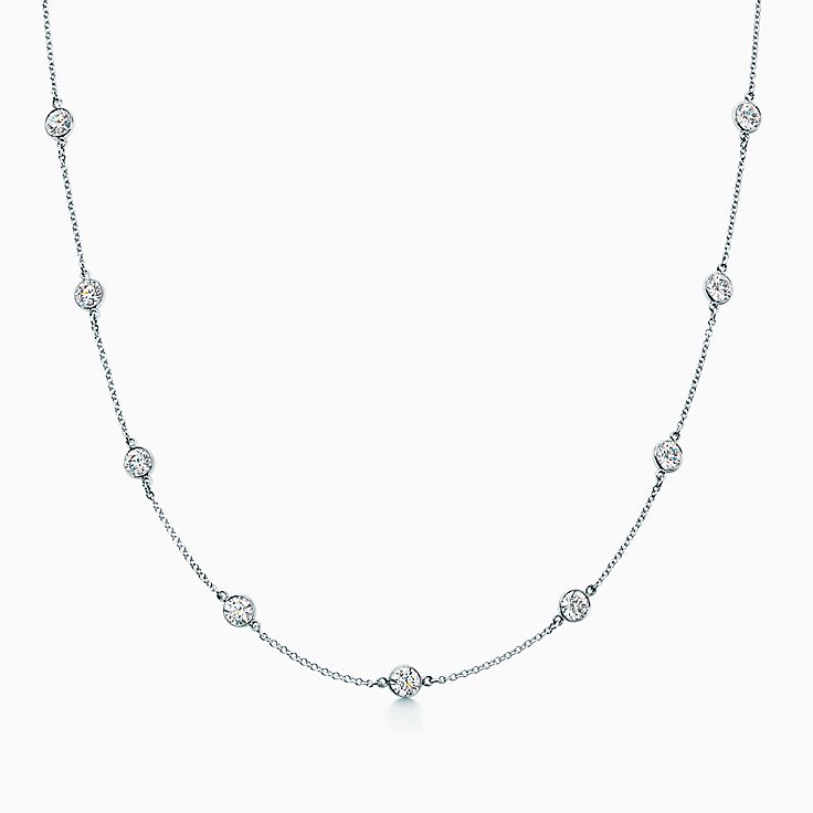 18K Tiffany & Co. Elsa Peretti Diamonds By The Yard Necklace