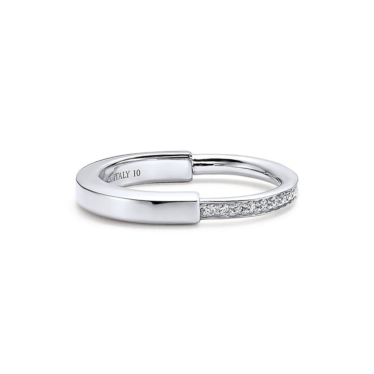 18K Tiffany & Co. Lock Diamonds White Gold Ring