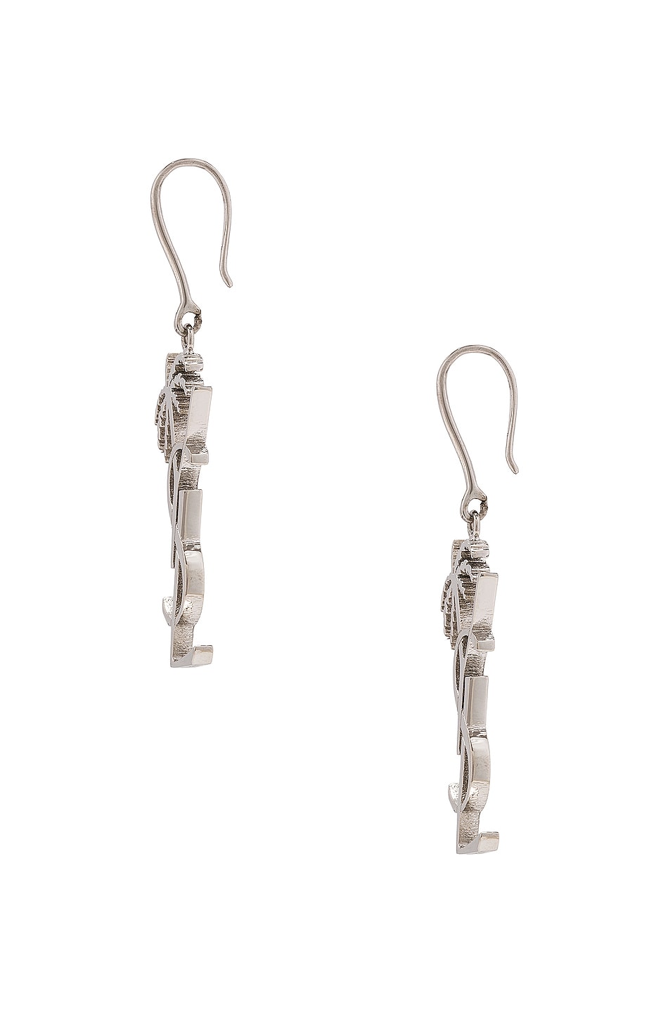 18K Saint Laurent YSL Monogram Palmier Statement Earrings