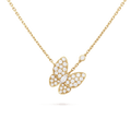 18K Van Cleef & Arpels Two Butterfly Necklace