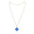 18K Van Cleef & Arpels Magic Alhambra Agate Clover Necklace
