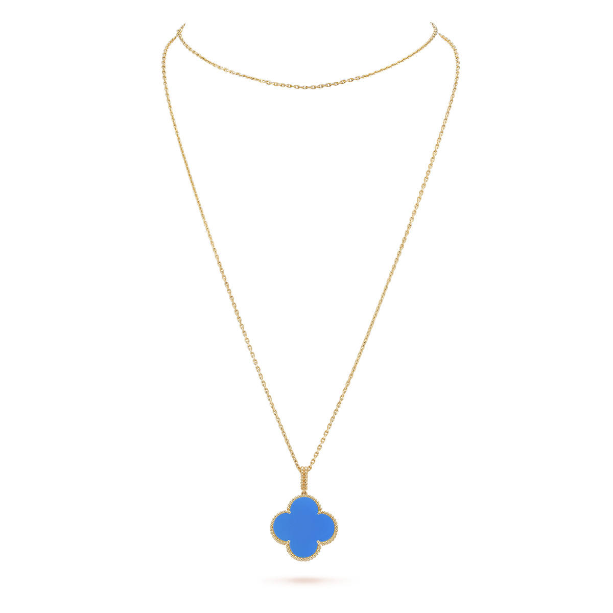 18K Van Cleef & Arpels Magic Alhambra Agate Clover Necklace