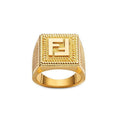 18K Fendi FF Guillochet Ring