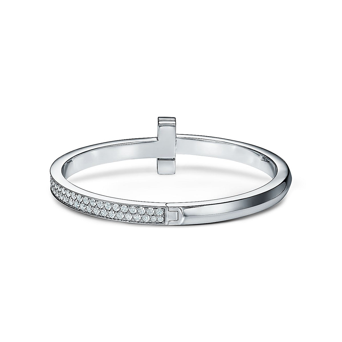 18K Tiffany & Co. T1 Wide Diamond Hinged Bracelet