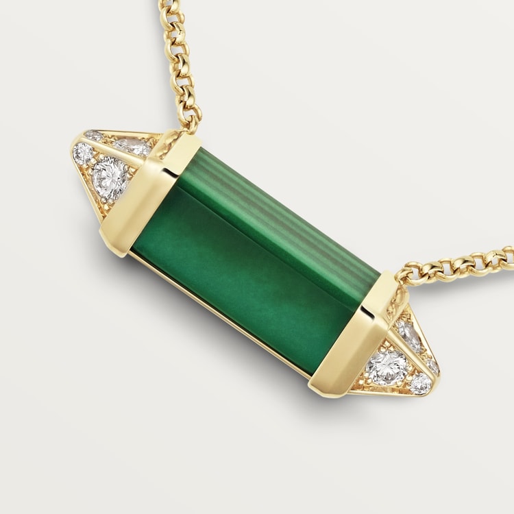 18K Cartier Les Berlingots De Malachite Necklace