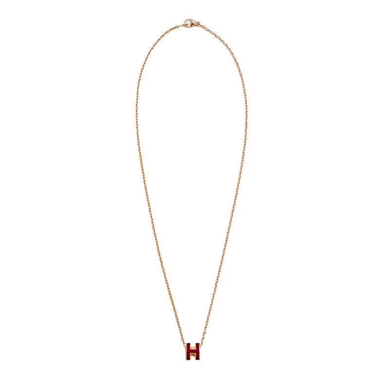 18K Mini Pop Hermès Red Necklace
