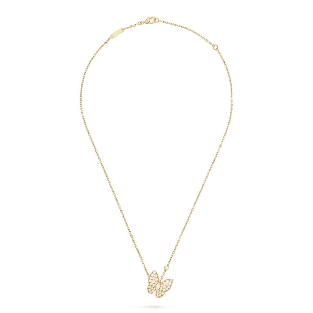 18K Van Cleef & Arpels Two Butterfly Necklace