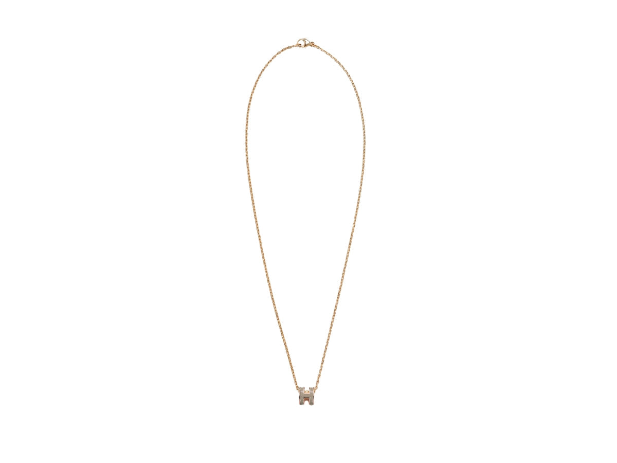 18K Mini Pop Hermès Grey Necklace