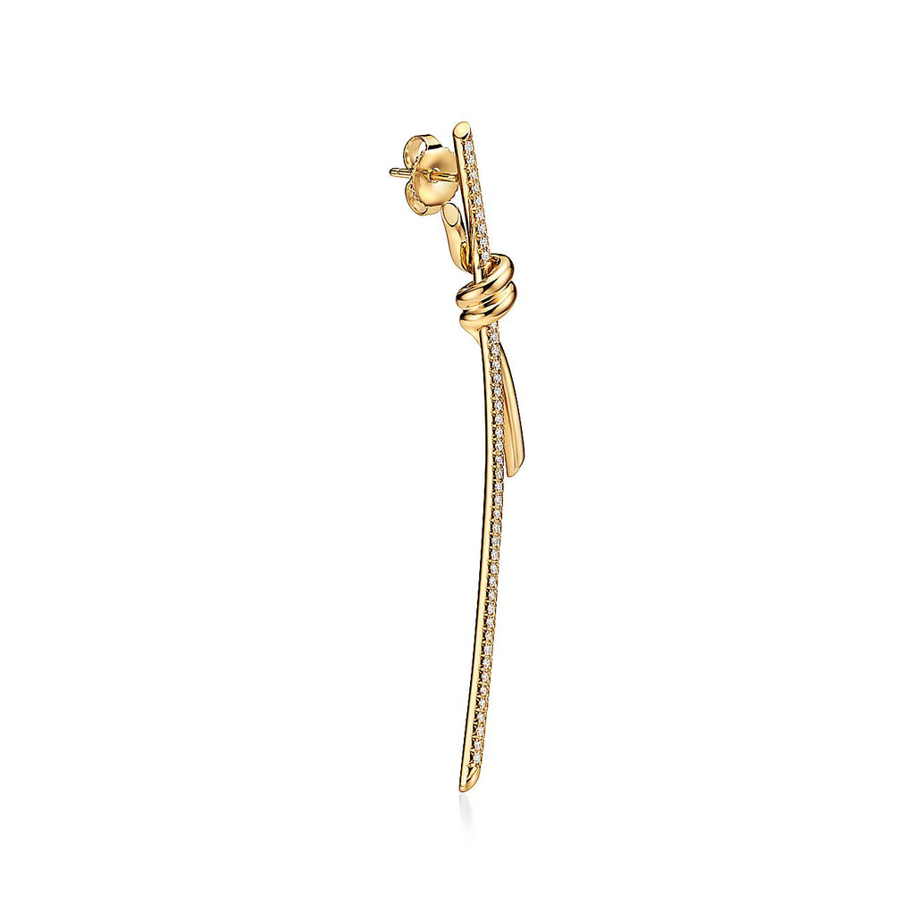 18K Tiffany & Co. Knot Drop Diamonds Earrings