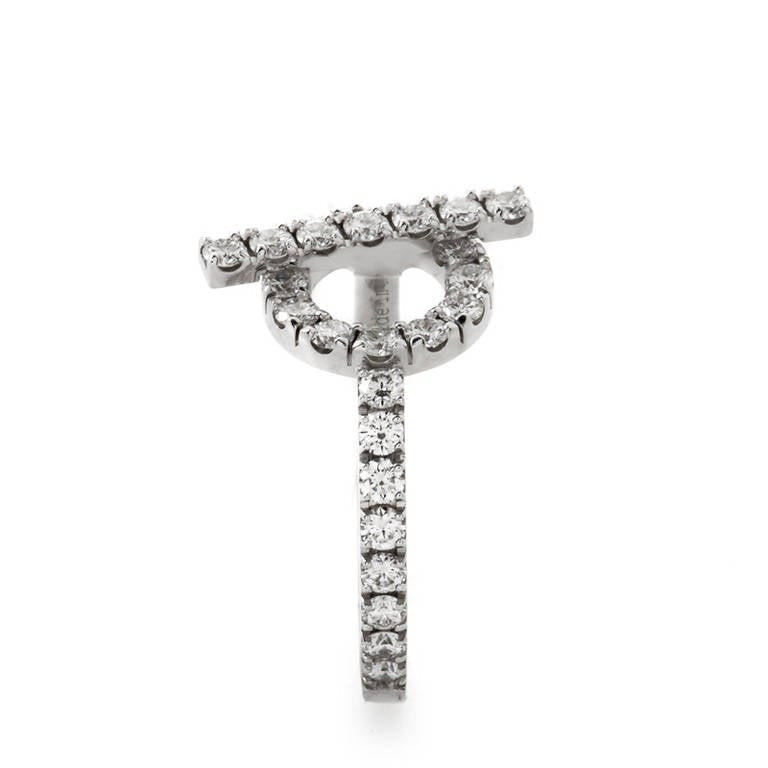 18K Finesse Diamond White Gold Hermès Ring