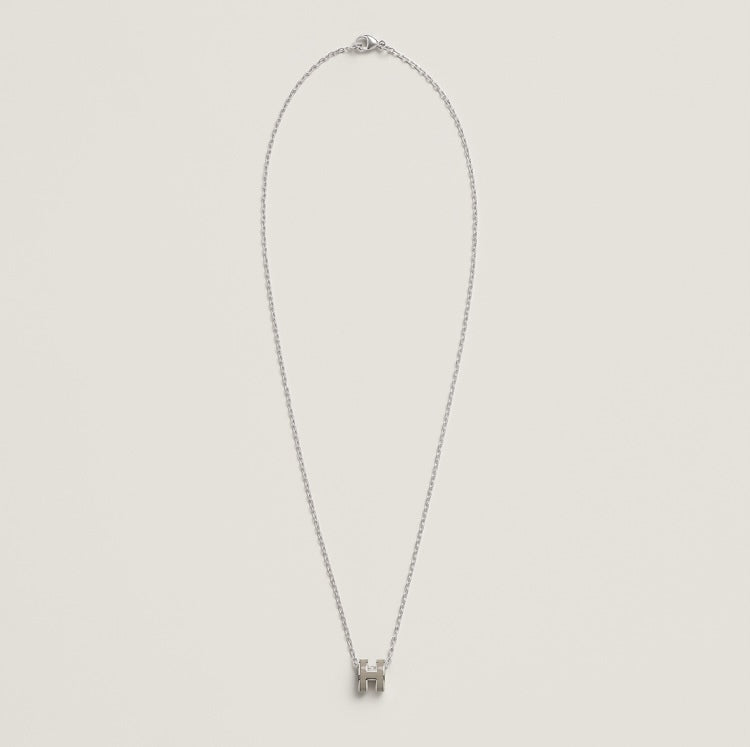 18K Mini Pop Hermès Grey Necklace