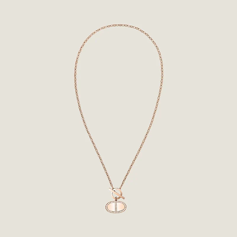18K Chaine D'ancre Contour Pendant Hermès Necklace