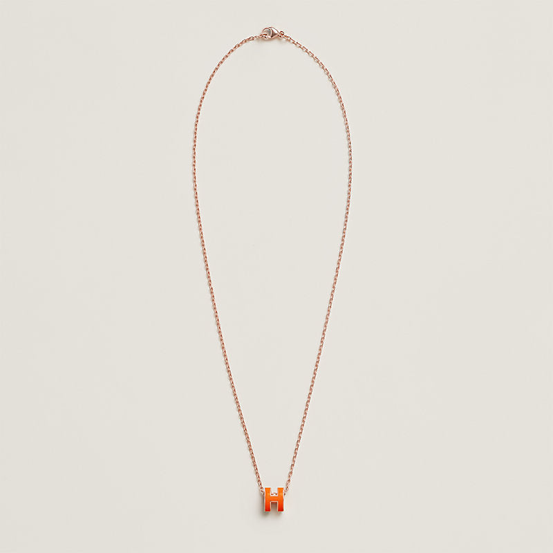 18K Mini Pop Hermès Orange Necklace