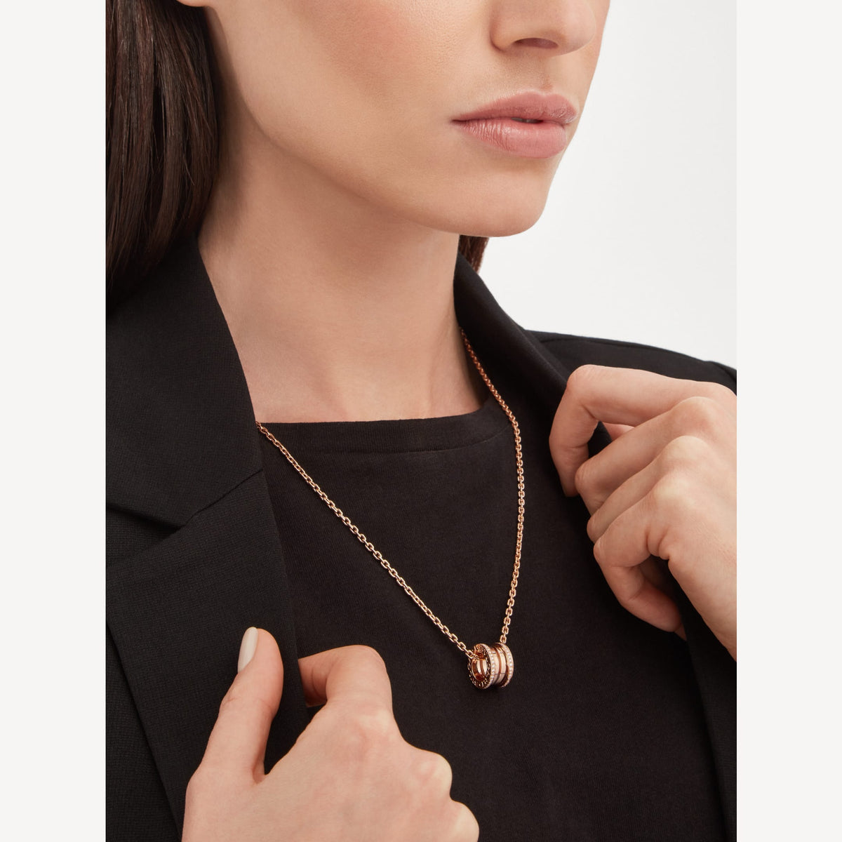 18K BVLGARI B.ZERO1 Pave Diamonds Necklace