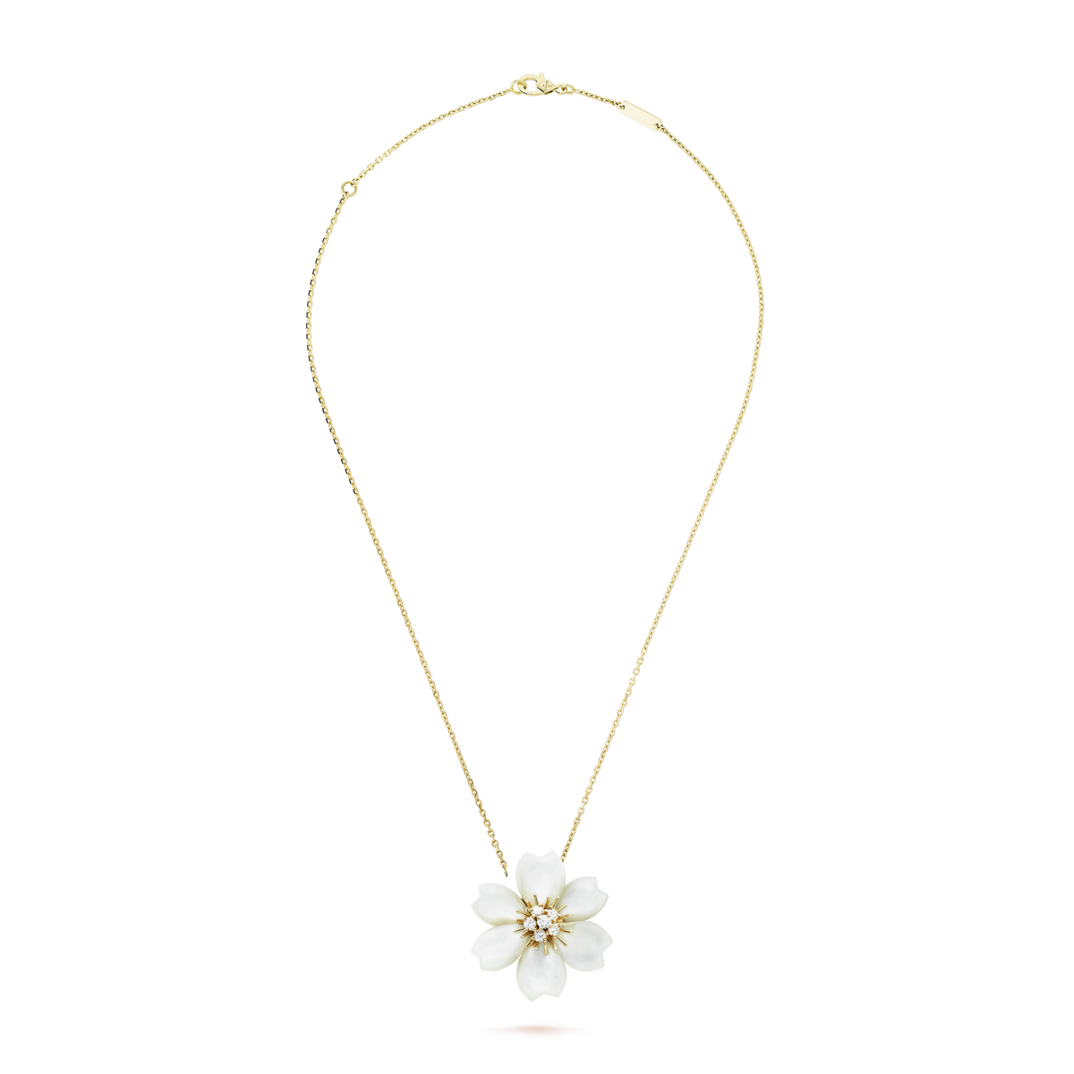 18K Rose Van Cleef & Arpels De Noel Clip Pendant Necklace
