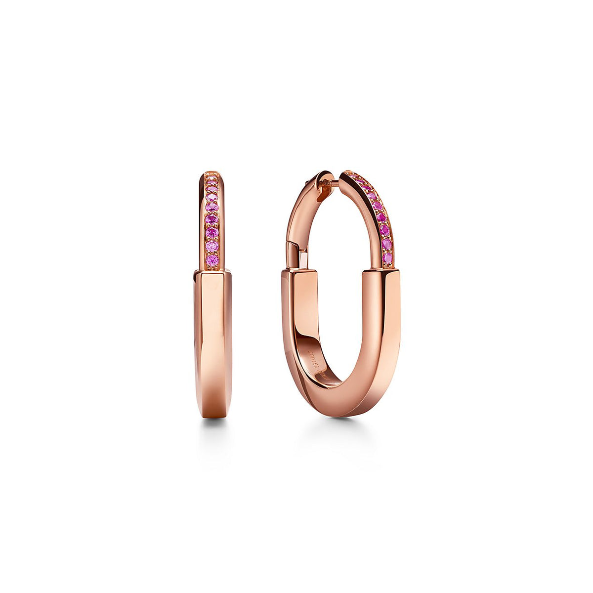 18K Tiffany & Co. Lock ROS¨¦ Edition Medium Earrings