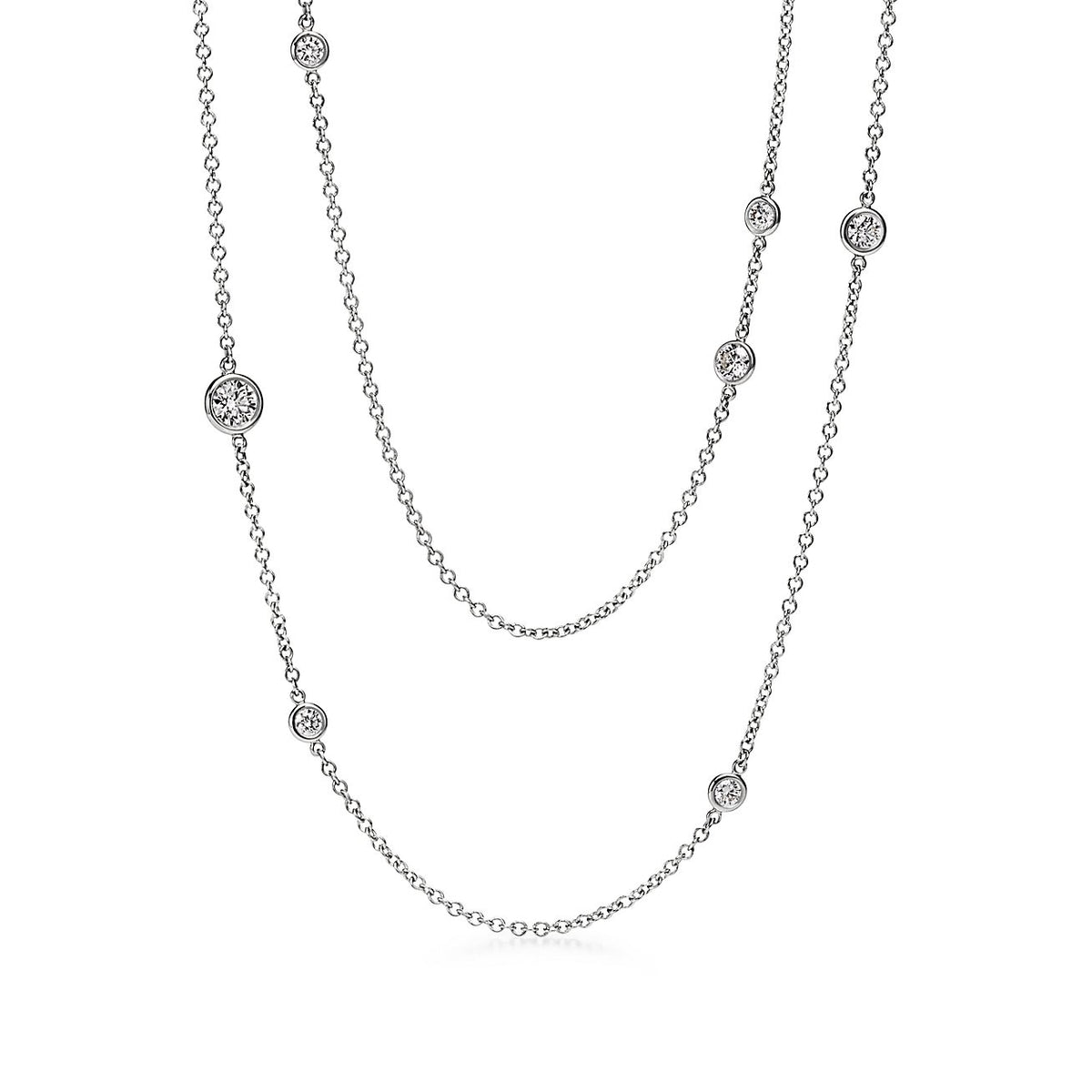 18K Tiffany & Co. Elsa Peretti Diamonds By The Yard Necklace